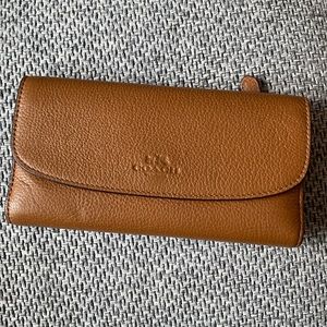 Coach leather trifold wallet